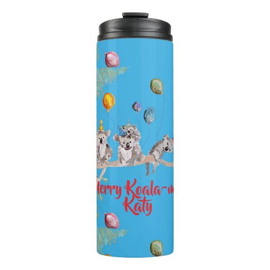 Cute Koala Koalas Merry Christmas Koala-mus Girls Thermosbecher (Vorderseite)