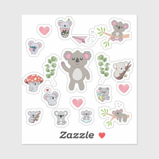 Cute Koala Stickers Aufkleber (Blatt)