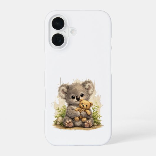 Cute Koala Teddy iPhone 16 Case – Adorable Gift Hülle (Rückseite)