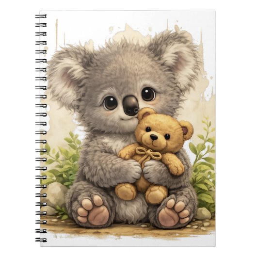Cute Koala Teddy Notebook – Kawaii Journal Notizblock (Vorderseite)