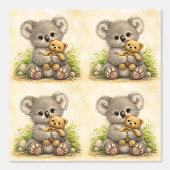 Cute Koala Teddy Pattern Wallpaper Kawaii Tapete (Vorderseite)