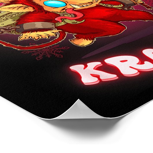 Cute Krampus Pajamas Kids Mens Womens Christmas Poster (Ecke)