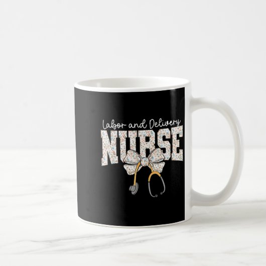 Cute Labor And Delivery Nurse Stethoscope Coquette Kaffeetasse (Rechts)