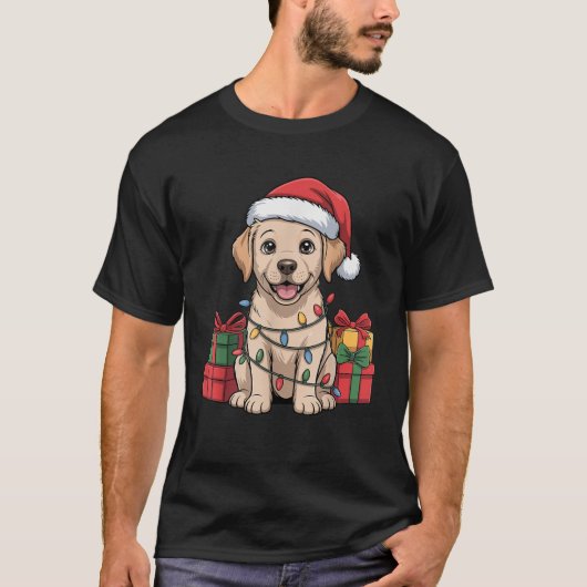 Cute Labrador Christmas Design Funny Lab Dog Lover T-Shirt (Vorderseite)