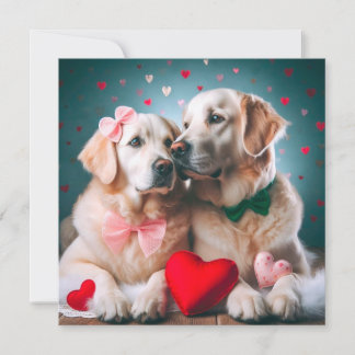 Cute labrador couple valentine's day feiertagskarte