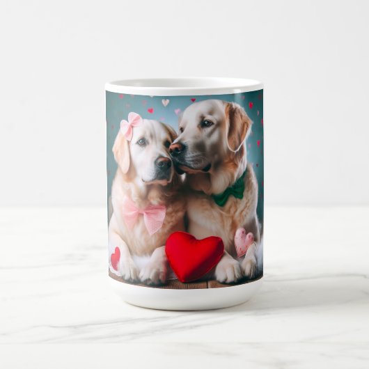 Cute labrador couple valentine's day kaffeetasse (Mittel)