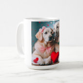 Cute labrador couple valentine's day kaffeetasse (Vorderseite Links)