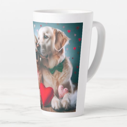 Cute labrador couple valentine's day milchtasse (Rechte Ecke)