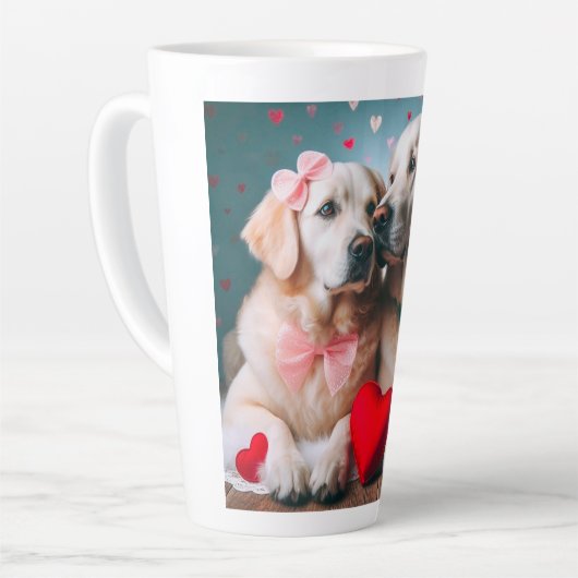 Cute labrador couple valentine's day milchtasse (Linke Ecke)