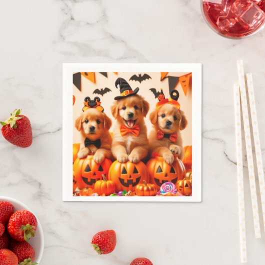 Cute labrador puppies halloween serviette (Beispiel)