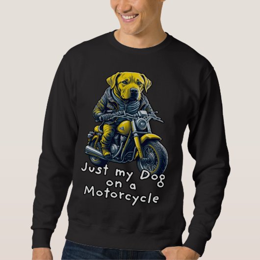 Cute Labrador ride on a motorcycle Christmas Sweatshirt (Vorderseite)