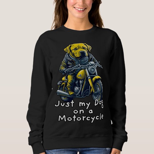 Cute Labrador ride on a motorcycle  Christmas Sweatshirt (Vorderseite)