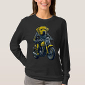 Cute Labrador ride on a motorcycle  Christmas T-Shirt (Vorderseite)