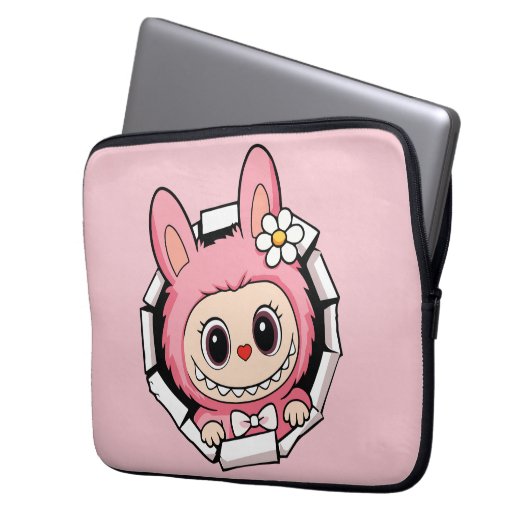 Cute Labubu Laptopschutzhülle (Vorderseite Links)