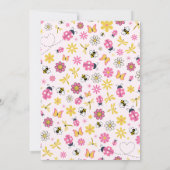 Cute Lady Bug Pink Girl Baby Shower Einladung (Rückseite)