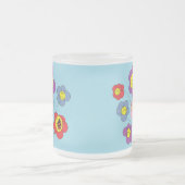 Cute Ladybug and Flowers Blue Mattglastasse (Mittel)