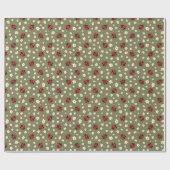 Cute Ladybug and Strawberry Flower Polka Dots Geschenkpapier (Flach)