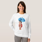 Cute Ladybug Blue Umbrella Rain Boots T-Shirt (Vorne ganz)