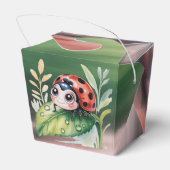 Cute Ladybug Girl Baby Shower Geschenkschachtel (Rückseite)