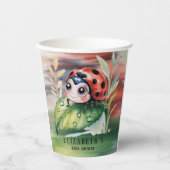 Cute Ladybug Girl Baby Shower  Pappbecher (Vorderseite)