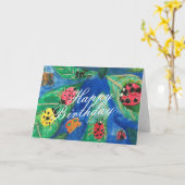 Cute Ladybug Happy Birthday Cards Karte (Gelbe Blume)