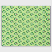 Cute ladybug on a four leaf clover! geschenkpapier (Flach)
