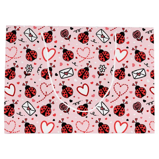 Cute Ladybug Pattern Large Gift Bag Große Geschenktüte (Rückseite)