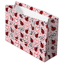 Cute Ladybug Pattern Large Gift Bag Große Geschenktüte