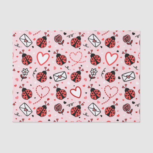 Cute Ladybug Pattern Tissue Paper Seidenpapier (Vorderseite)