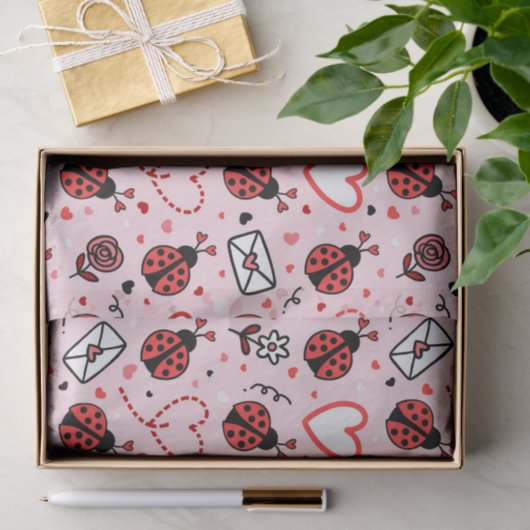 Cute Ladybug Pattern Tissue Paper Seidenpapier (Geschenk)