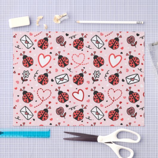 Cute Ladybug Pattern Tissue Paper Seidenpapier (Handwerk)