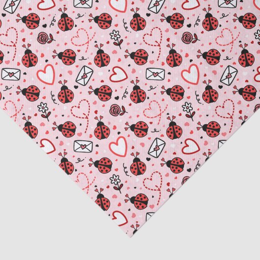 Cute Ladybug Pattern - Whimsical Tissue Paper Seidenpapier (Ausschnitt)