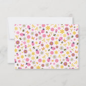 Cute Ladybug Pink Girl Baby Shower Dankeskarte (Rückseite)