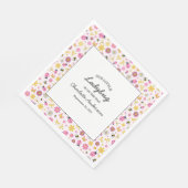 Cute Ladybug Pink Girl Baby Shower Serviette (Ecke)