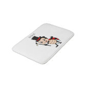 Cute ladybug with top hat and tie cartoon badematte (Schrägansicht)