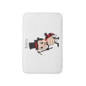 Cute ladybug with top hat and tie cartoon badematte (Vorderseite Vertikal)