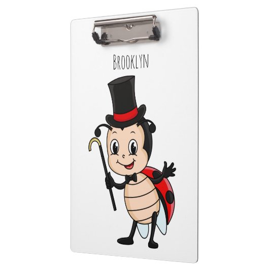 Cute ladybug with top hat and tie cartoon  klemmbrett (Links)