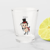 Cute ladybug with top hat and tie cartoon schnapsglas (Vorderseite)