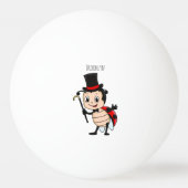 Cute ladybug with top hat and tie cartoon tischtennisball (Rückseite)