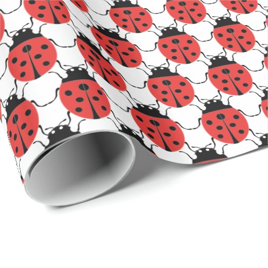 Cute ladybugs as gift wrap paper geschenkpapier (Rolleneckpunkt)