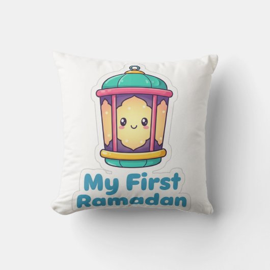 Cute Lantern My First Ramadan Baby Gift Throw Pill Kissen (Vorderseite)