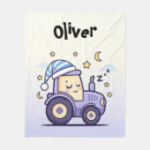 Cute Lavender Sleepy Tractor  Fleecedecke (Vorderseite)
