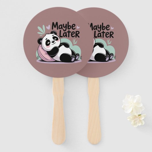 Cute Lazy Panda – “Maybe Later” Relaxing Panda Fächer (Vorne und Hinten)