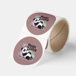 Cute Lazy Panda – “Maybe Later” Relaxing Panda Runder Aufkleber