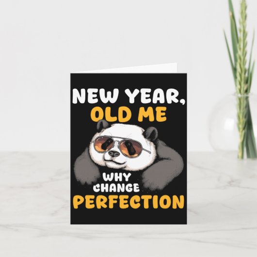 Cute Lazy Panda New Year Old Me 2026 Funny Sarcast Karte (Vorderseite)