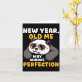 Cute Lazy Panda New Year Old Me 2026 Funny Sarcast Karte (Gelbe Blume)