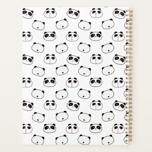 Cute Lazy Panda Studying Illustration Planer (Rückseite)