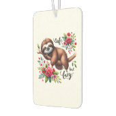 Cute Lazy Sloth Flowers Autolufterfrischer (Links)