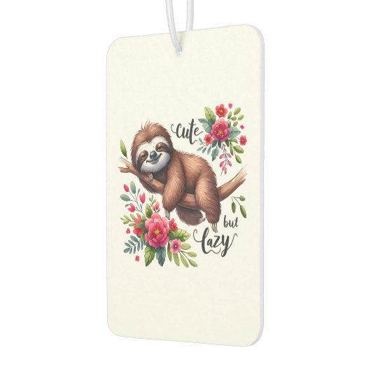 Cute Lazy Sloth Flowers Autolufterfrischer (Links)