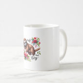 Cute Lazy Sloth Flowers Kaffeetasse (VorderseiteRechts)